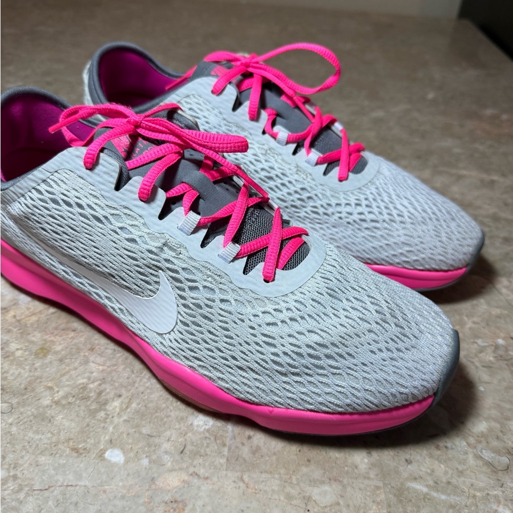 Nike zoom fit training (2015) running shoes grey-pink #704658-008 women size 11